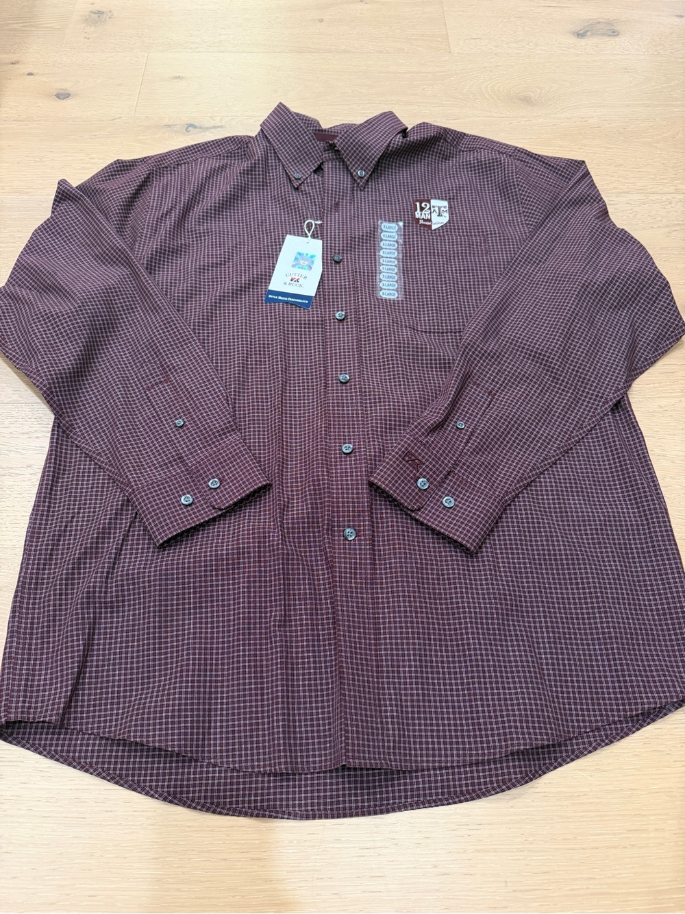 Cutter & Buck Texas A&M 12th man foundation button down XL NWT